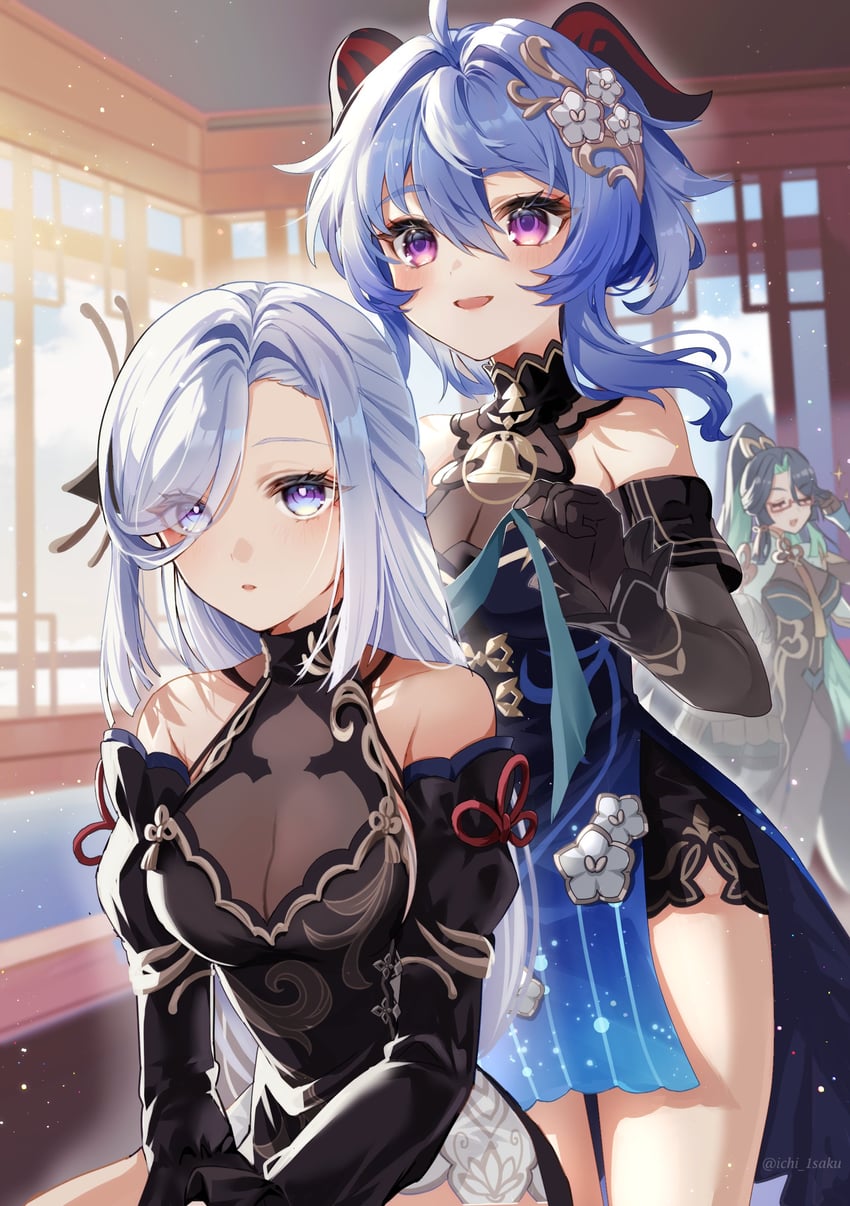 ganyu, xianyun, and shenhe (genshin impact) drawn by ichiyume_ichiyu