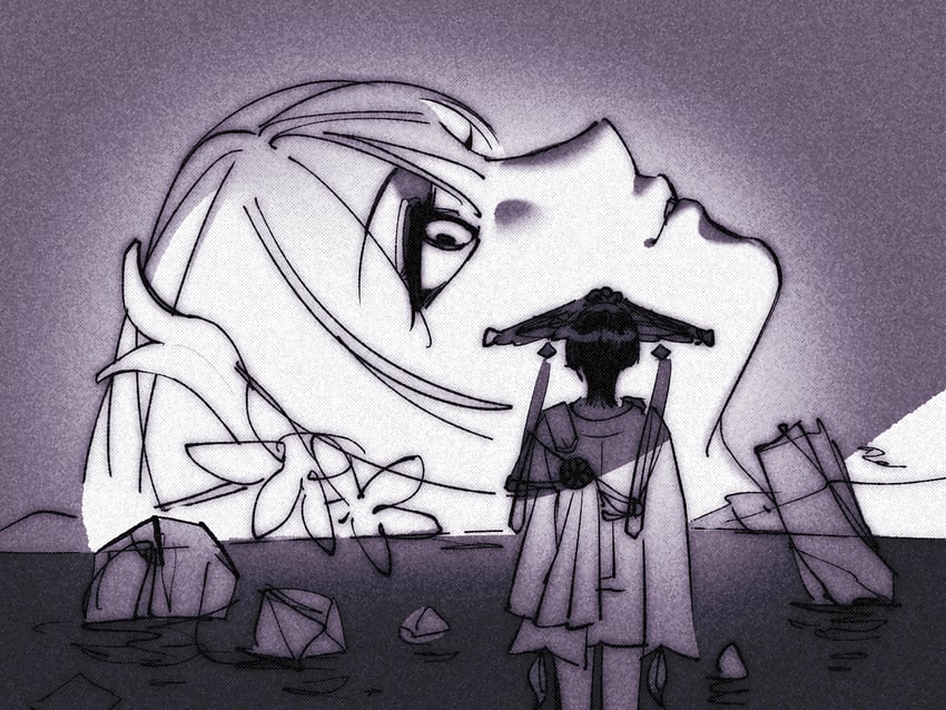 raiden shogun, scaramouche, and wanderer (genshin impact) drawn by sujin8258