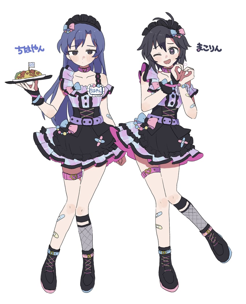 kisaragi chihaya and kikuchi makoto (idolmaster and 2 more) drawn by pnt_0202