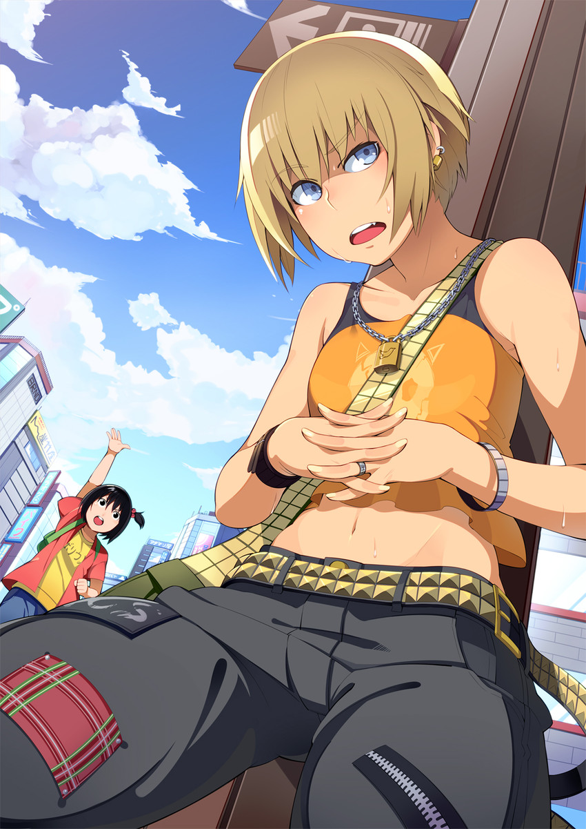 kon futaba and arashiyama hotori (soredemo machi wa mawatteiru) drawn by donarudo