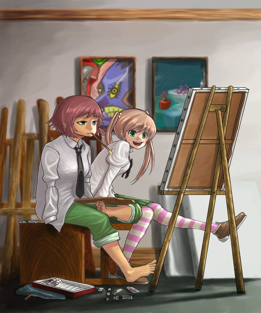 tezuka rin and ibarazaki emi (katawa shoujo) drawn by bukimi_isan