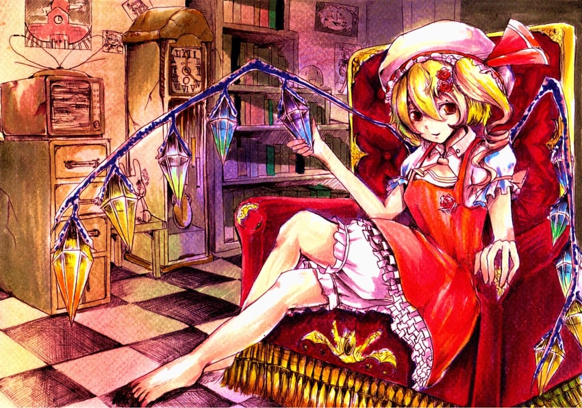 remilia scarlet, flandre scarlet, and patchouli knowledge (touhou) drawn by jonasan_(bad-t)