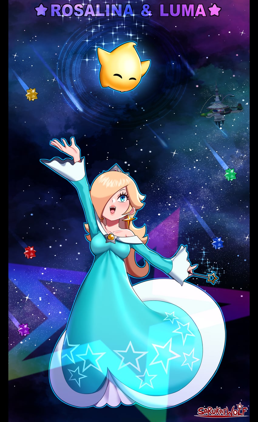 rosalina and luma (mario and 1 more) drawn by sarukaiwolf