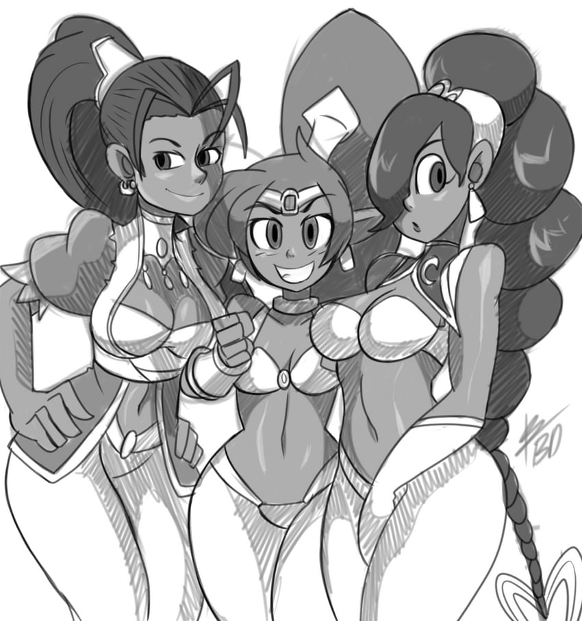 shantae, rouge, and pullum purna (street fighter and 4 more) drawn by bigdead