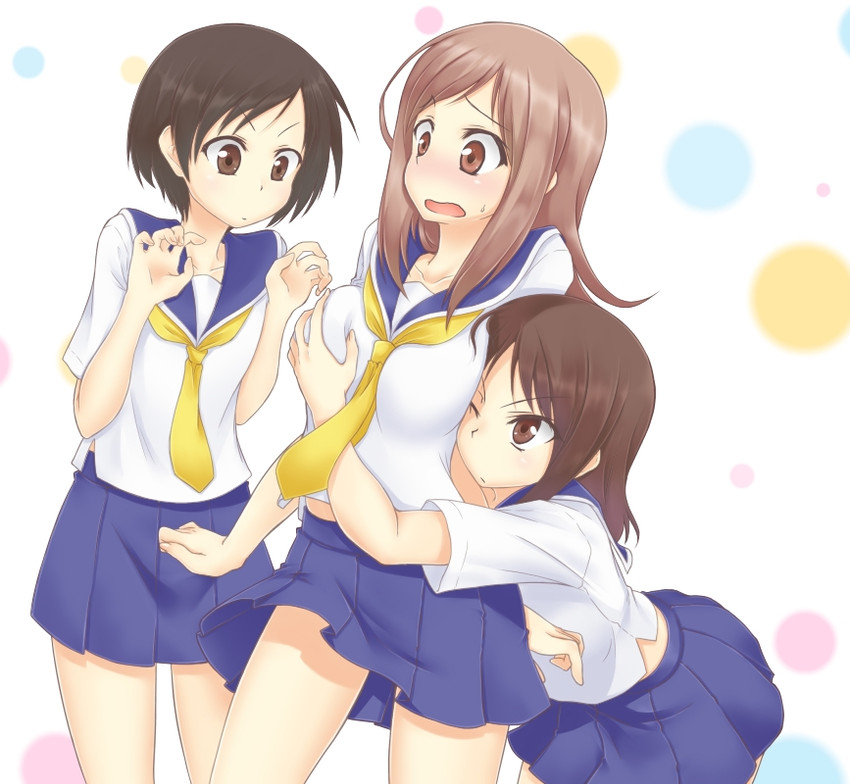 aikawa chiho, okano kei, and hasegawa fumi (yuyushiki) drawn by kyoukya_(kyouya02)