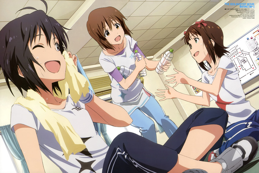 amami haruka, kikuchi makoto, and hagiwara yukiho (idolmaster and 2 more) drawn by tanaka_yuusuke, usui_hisayo, and utsumi_saya