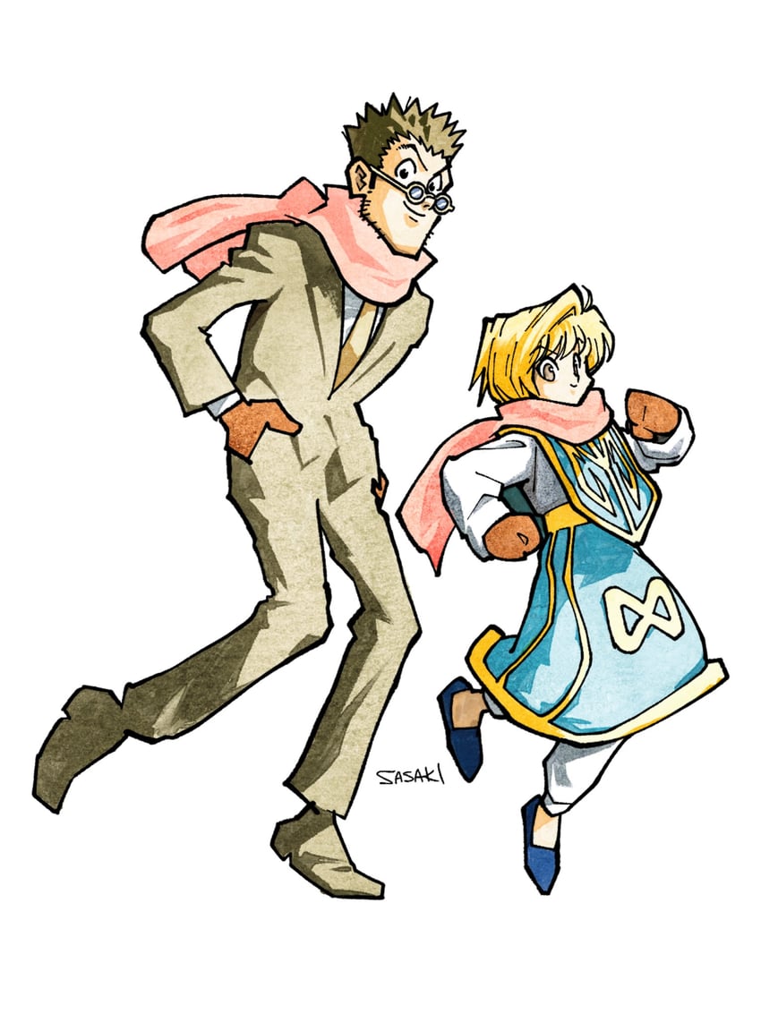kurapika and leorio paladiknight (hunter x hunter) drawn by sasaki_koguma