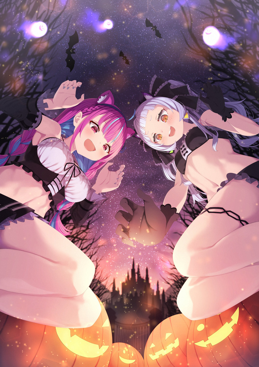 minato aqua and murasaki shion (hololive) drawn by kage_(ka_9e_4su)