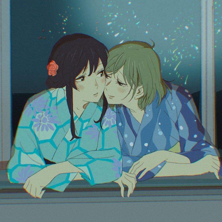 oikawa kanon and kindaichi saki (amayo no tsuki) drawn by 55bata6rou