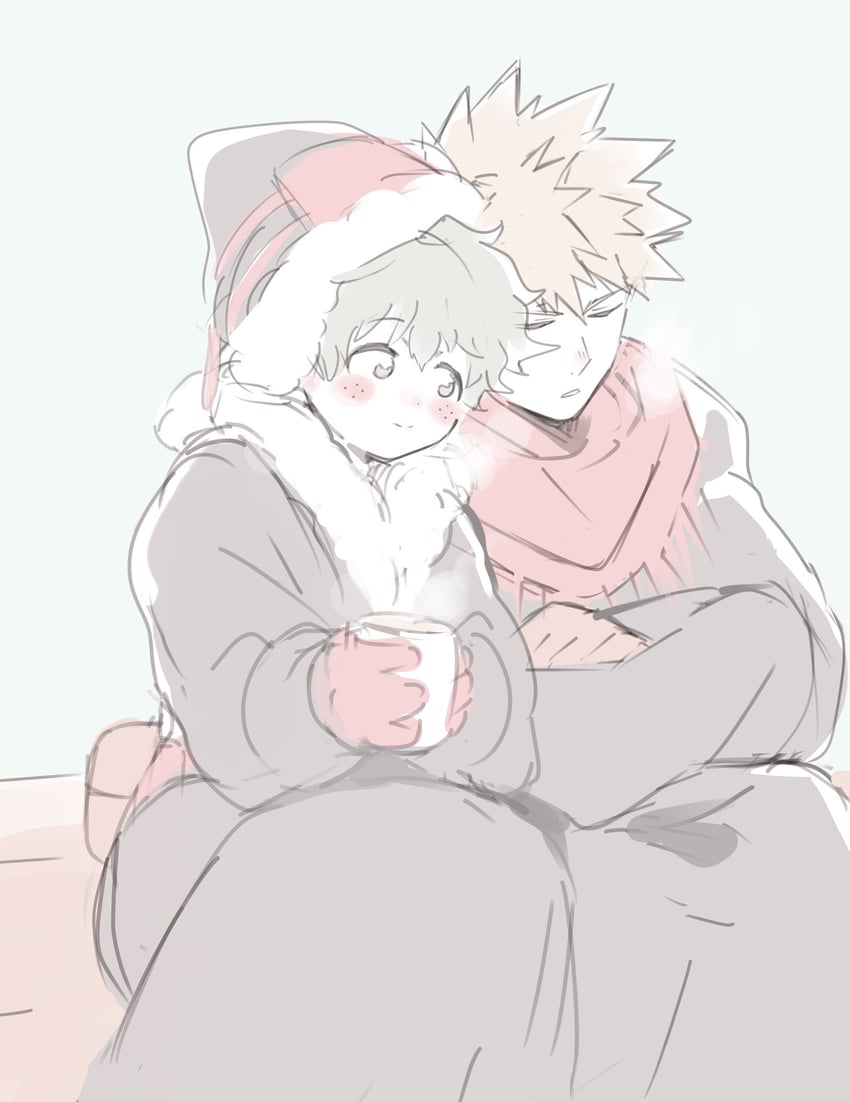 midoriya izuku and bakugou katsuki (boku no hero academia) drawn by nugunasutu