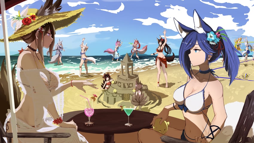 manjuu, kaga, akagi, shinano, amagi, and 6 more (azur lane) drawn by lobo-del-viento