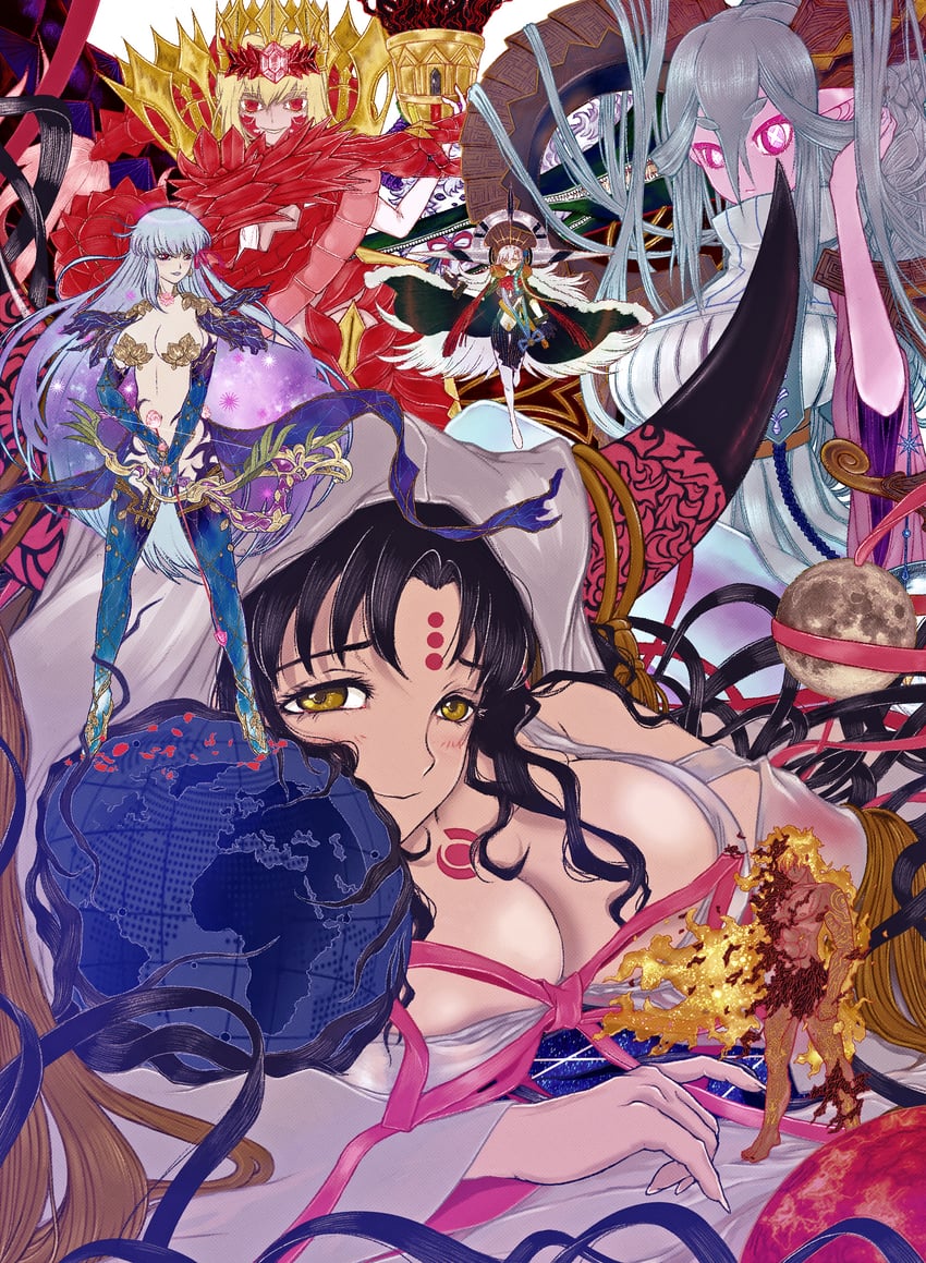 nero claudius, kama, sessyoin kiara, fou, olga marie animusphere, and 5 more (fate and 1 more) drawn by pomme_pourrie