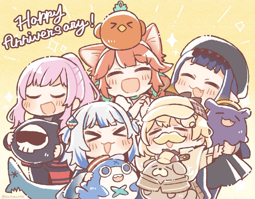 gawr gura, mori calliope, ninomae ina'nis, takanashi kiara, watson amelia, and 5 more (hololive and 1 more) drawn by same_anko