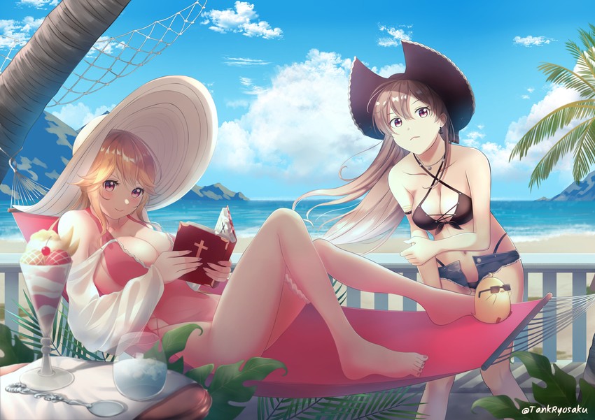 manjuu, jean bart, and richelieu (azur lane) drawn by tank_ryousaku