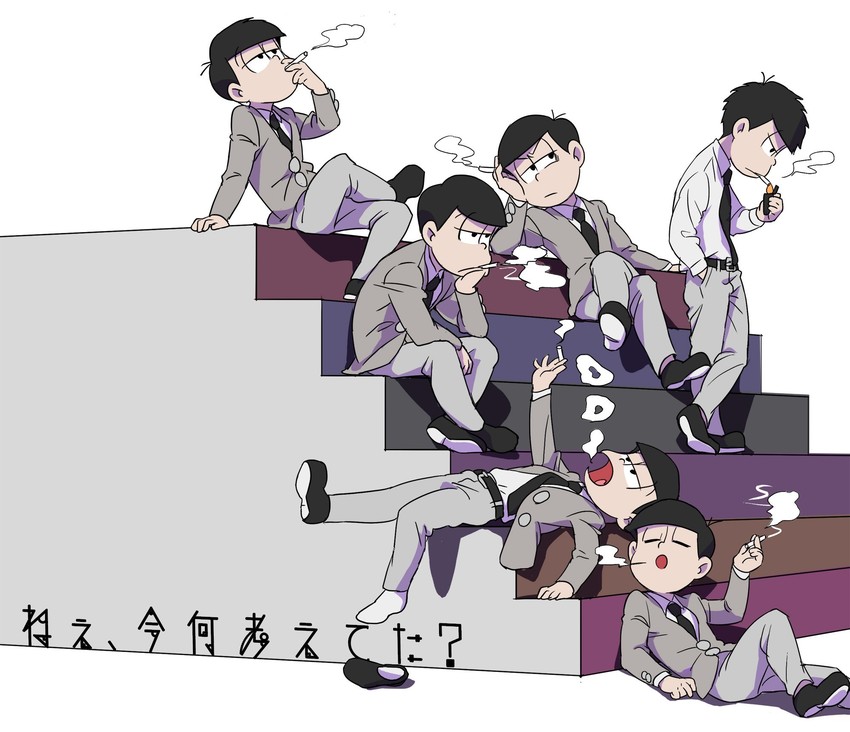 matsuno osomatsu, matsuno karamatsu, matsuno ichimatsu, matsuno jyushimatsu, matsuno choromatsu, and 1 more (osomatsu and 1 more) drawn by izumi_(milkywhite2)
