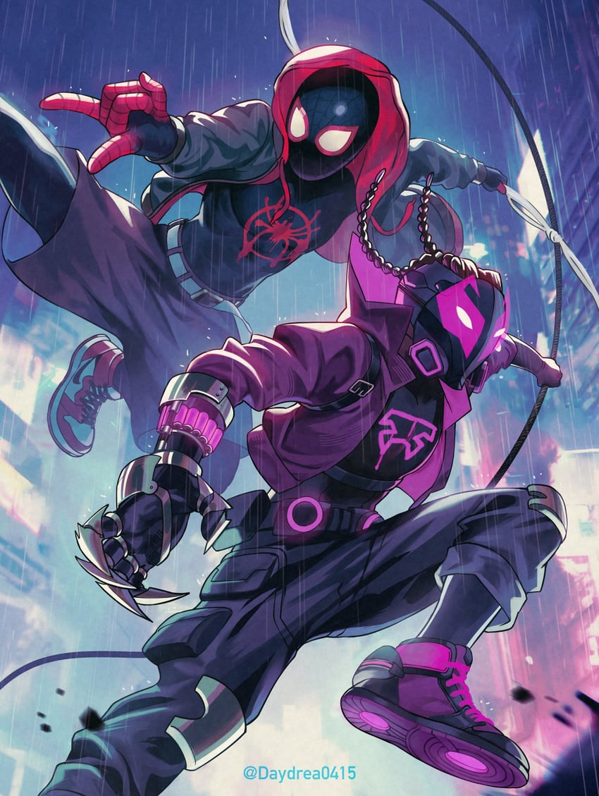 miles morales, spider-man, miles g. morales, and prowler (marvel and 3 more) drawn by day_dream