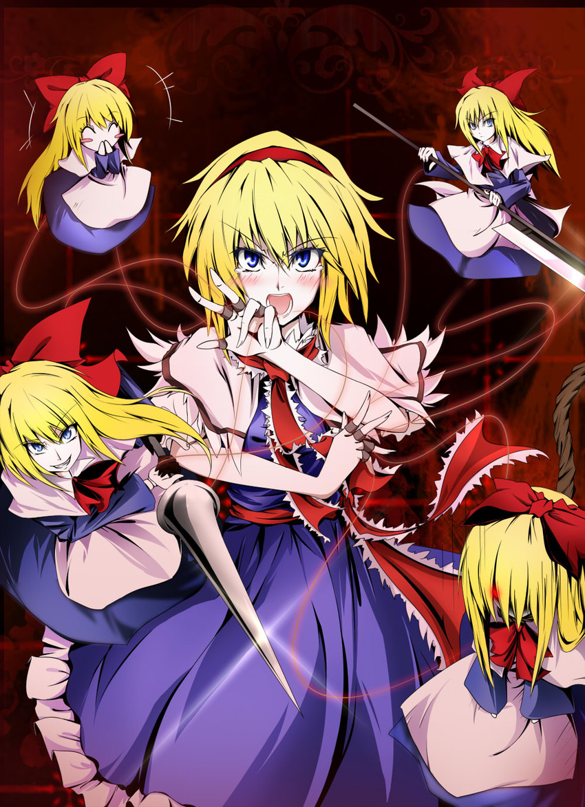 alice margatroid, shanghai doll, and hourai doll (touhou) drawn by kanaria_(fuusenkazura)