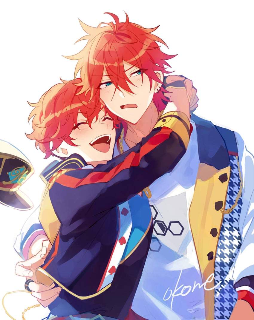 amagi rinne and amagi hiiro (ensemble stars!) drawn by mmmomom