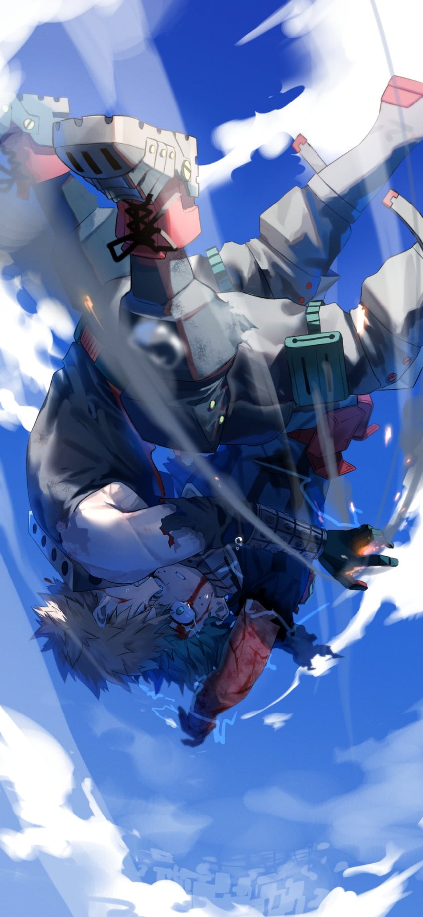 midoriya izuku and bakugou katsuki (boku no hero academia) drawn by cut_(nifuhami_35)
