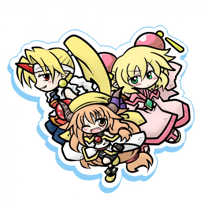 ibuki suika, mizuhashi parsee, hoshiguma yuugi, lime, cherry, and 1 more (touhou and 1 more) drawn by yanagi_(nurikoboshi)