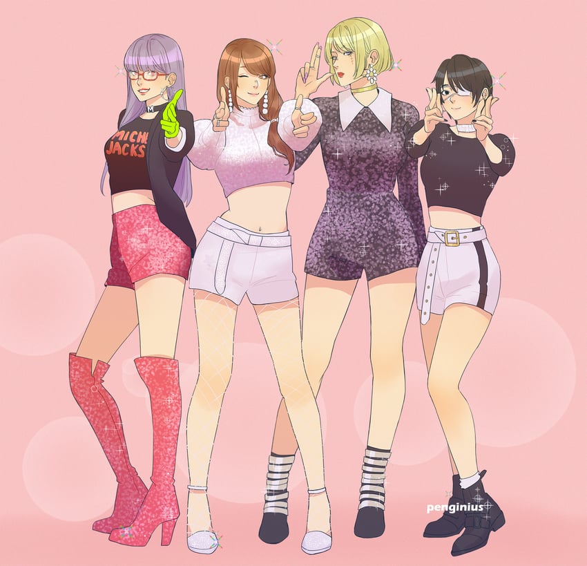 tsukuyo, rose, yagyuu kyuubei, lisa, sarutobi ayame, and 3 more (gintama and 1 more) drawn by penginius