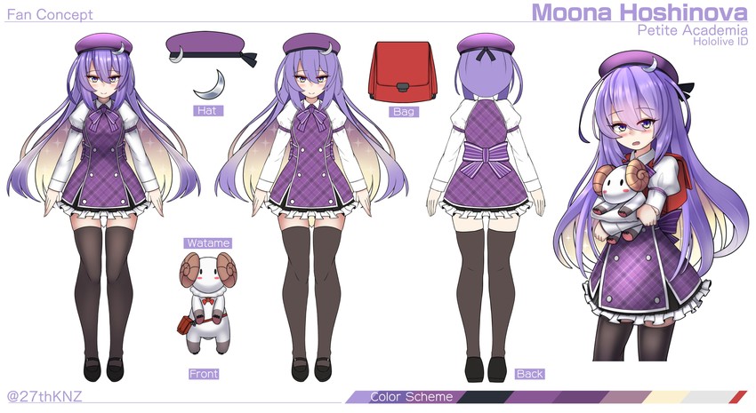 tsunomaki watame and moona hoshinova (hololive and 1 more) drawn by kuronekozero