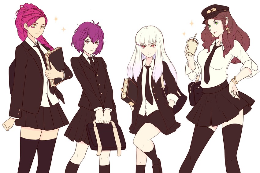 lysithea von ordelia, dorothea arnault, bernadetta von varley, and petra macneary (fire emblem and 1 more) drawn by truejekart