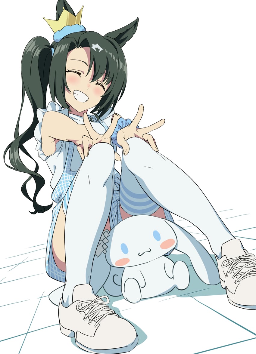 cinnamoroll and satono crown (umamusume and 2 more) drawn by baasaku_(balasaku24)