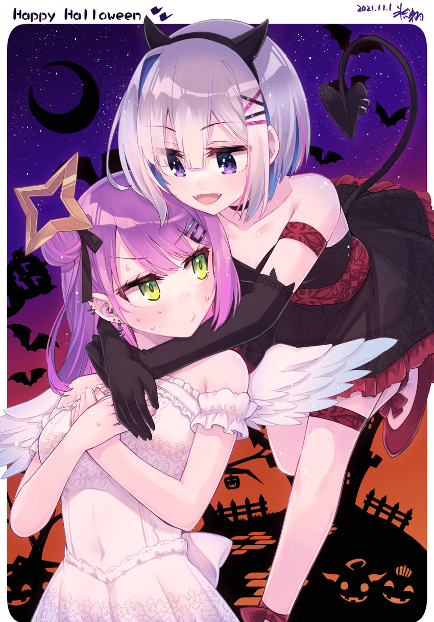 tokoyami towa and amane kanata (hololive) drawn by hikawa_shou