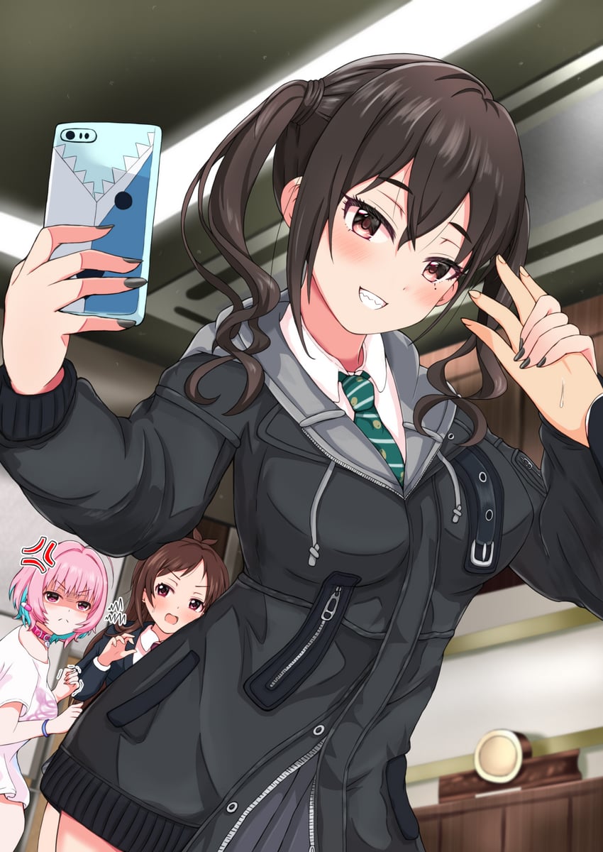 yumemi riamu, sunazuka akira, and tsujino akari (idolmaster and 1 more) drawn by everchix