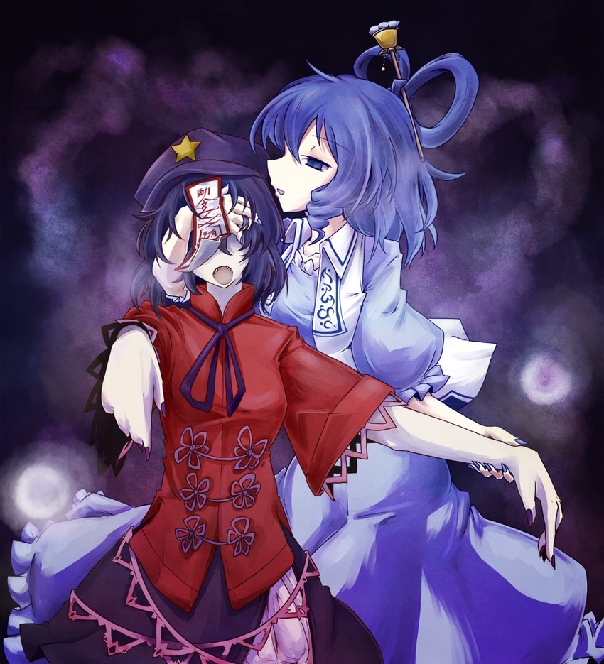 kaku seiga and miyako yoshika (touhou) drawn by kawa-yan