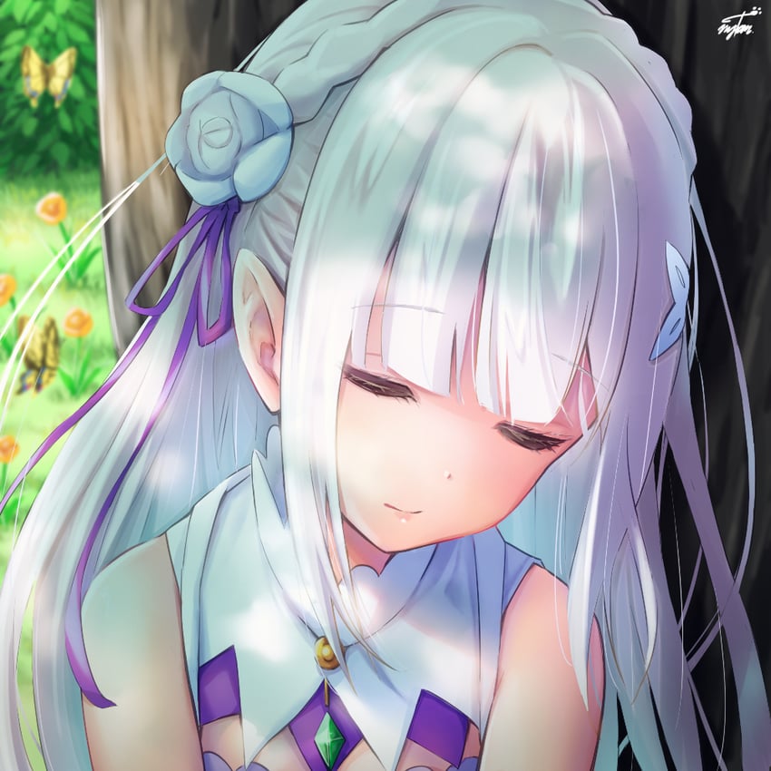 emilia (re:zero kara hajimeru isekai seikatsu) drawn by tarunyan