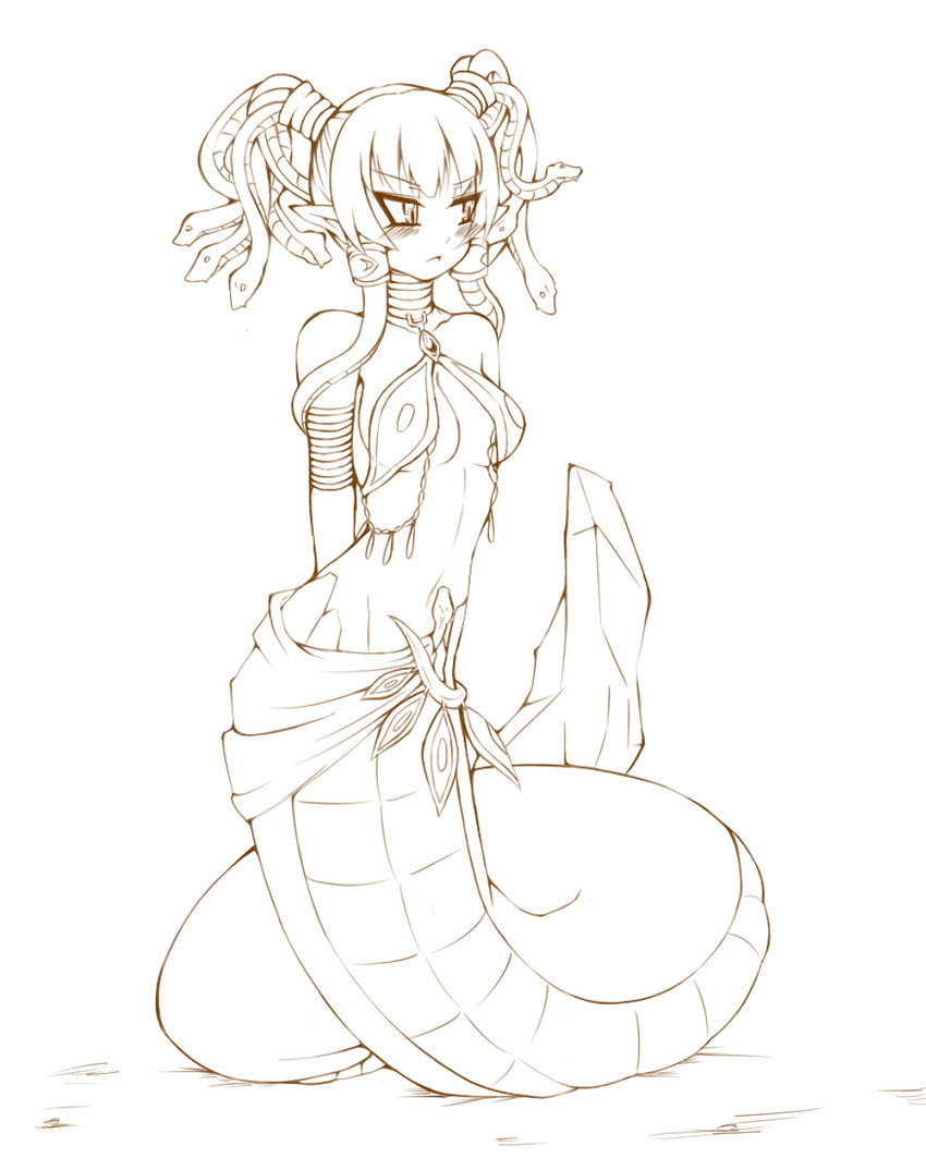 medusa (monster girl encyclopedia and 1 more) drawn by side6667