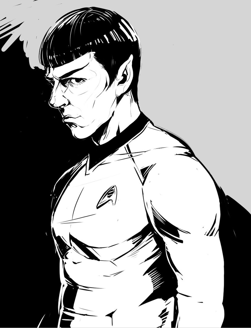 spock and leonard nimoy (star trek and 1 more) drawn by chuuseishi-kun