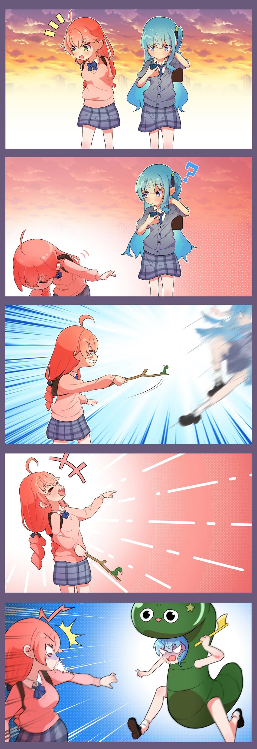 hoshimachi suisei and sakura miko (hololive and 1 more) drawn by dezhsieh