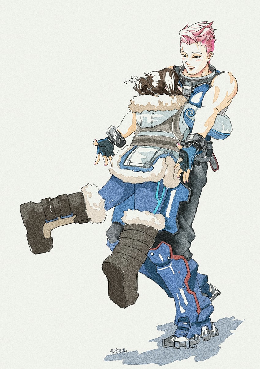 mei and zarya (overwatch and 1 more) drawn by xiao_qigai_luoke