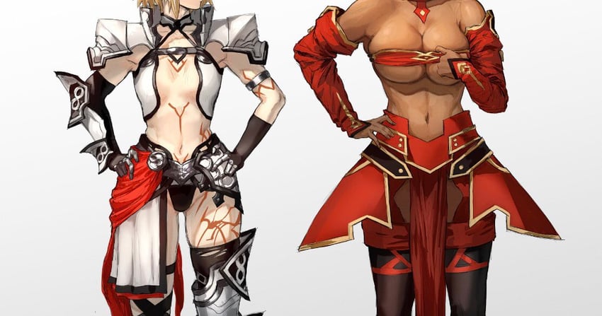 mordred and caenis (fate and 2 more) drawn by tonko_from