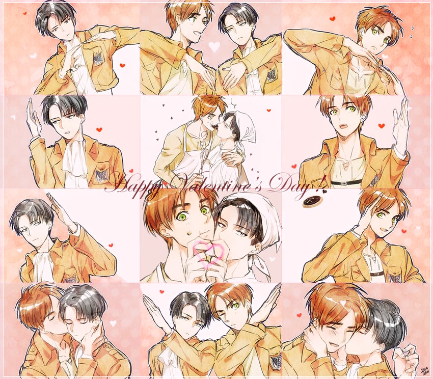 eren yeager and levi (shingeki no kyojin) drawn by chacall