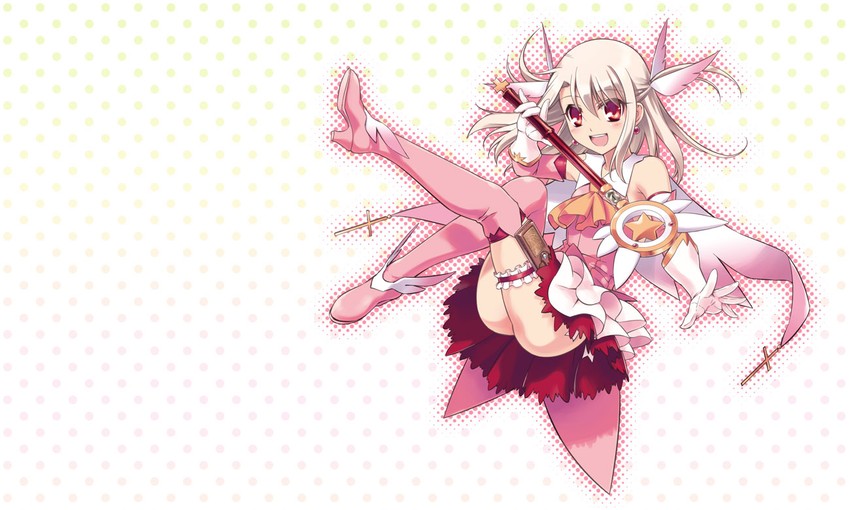 illyasviel von einzbern, prisma illya, and magical ruby (fate and 1 more) drawn by hiroyama_hiroshi
