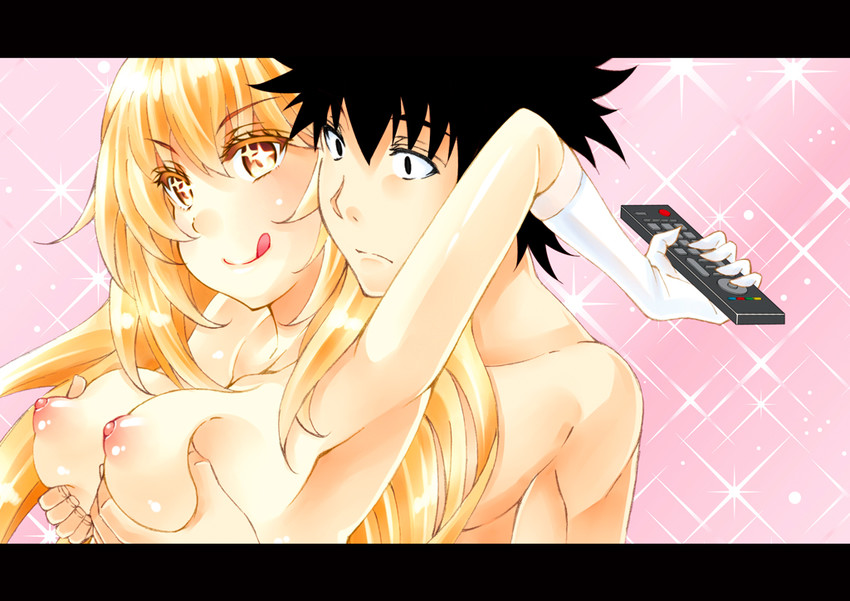 shokuhou misaki and kamijou touma (toaru majutsu no index and 1 more) drawn by fukuguri_yuuto