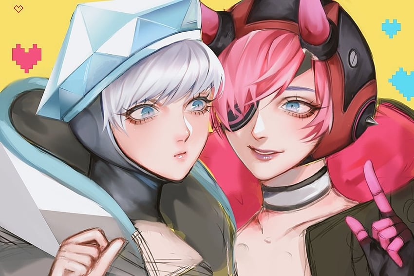 wattson, cyber punked wattson, and haute drop wattson (apex legends) drawn by tama_(ponz3o1)