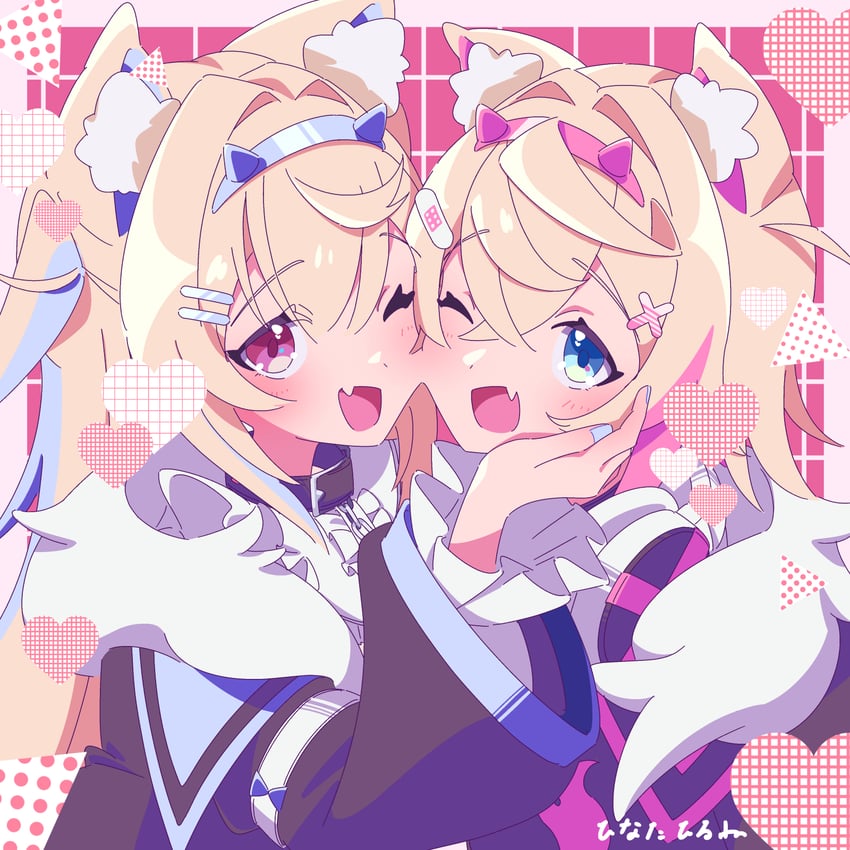 fuwawa abyssgard and mococo abyssgard (hololive and 1 more) drawn by hinata_hirune