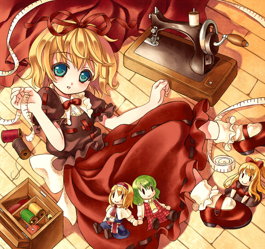 alice margatroid, kazami yuuka, shanghai doll, and medicine melancholy (touhou) drawn by gorota