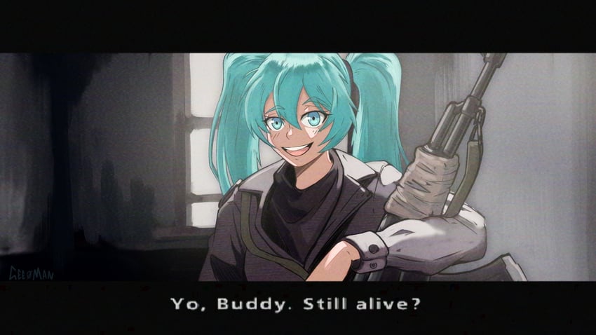 hatsune miku and larry foulke (vocaloid and 2 more) drawn by peyton_gee