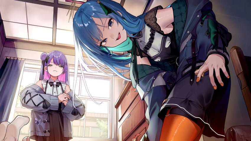 hoshimachi suisei and tokoyami towa (hololive) drawn by eredhen