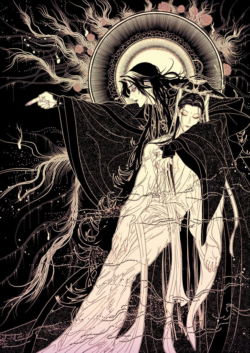 luo binghe and shen qingqiu (renzha fanpai zijiu xitong) drawn by nuyururi