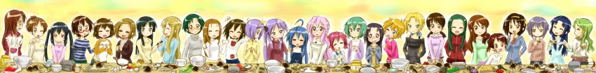 suzumiya haruhi, akiyama mio, nakano azusa, nagato yuki, hirasawa yui, and 23 more (k-on! and 3 more) drawn by kadomaki_shinnosuke