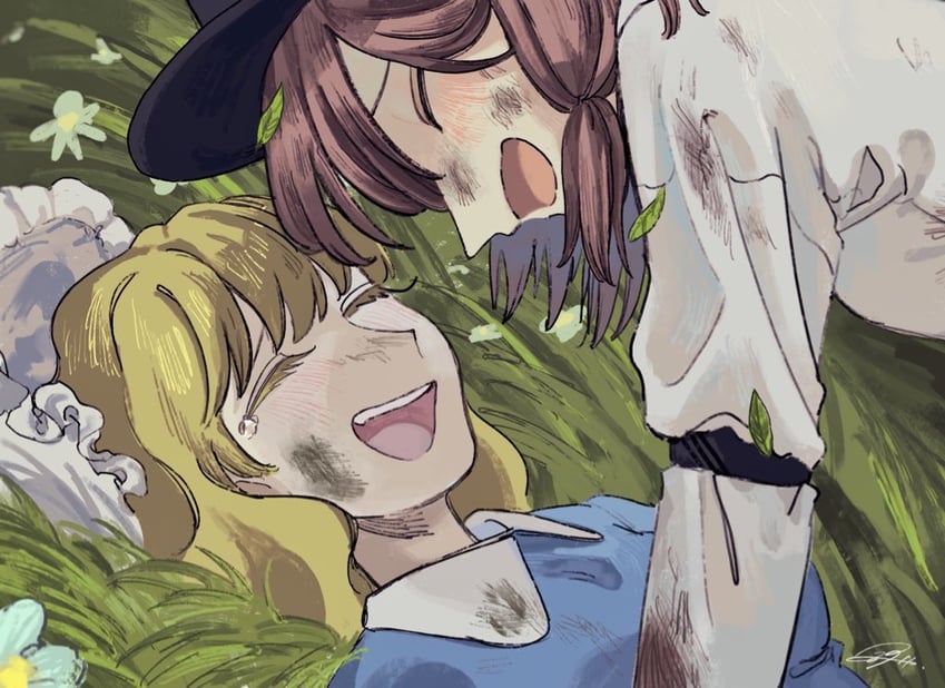 usami renko and maribel hearn (touhou) drawn by kz_m_i
