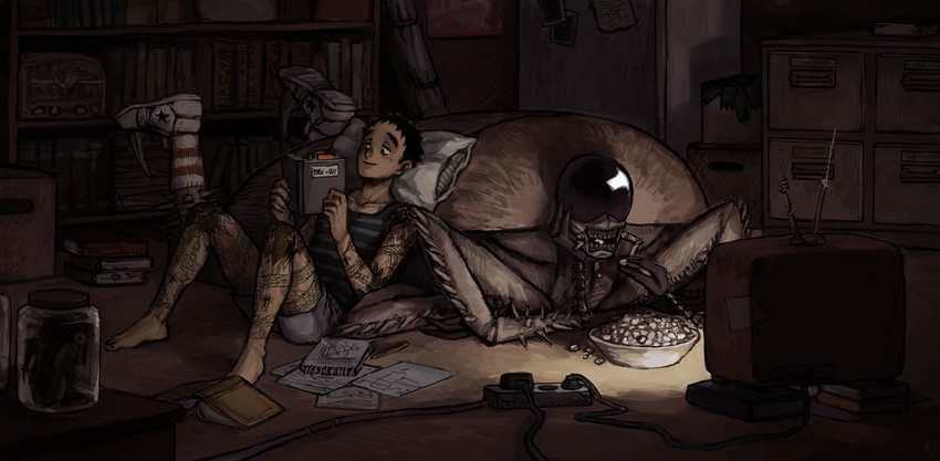 kasukabe and johnson (dorohedoro) drawn by emlan