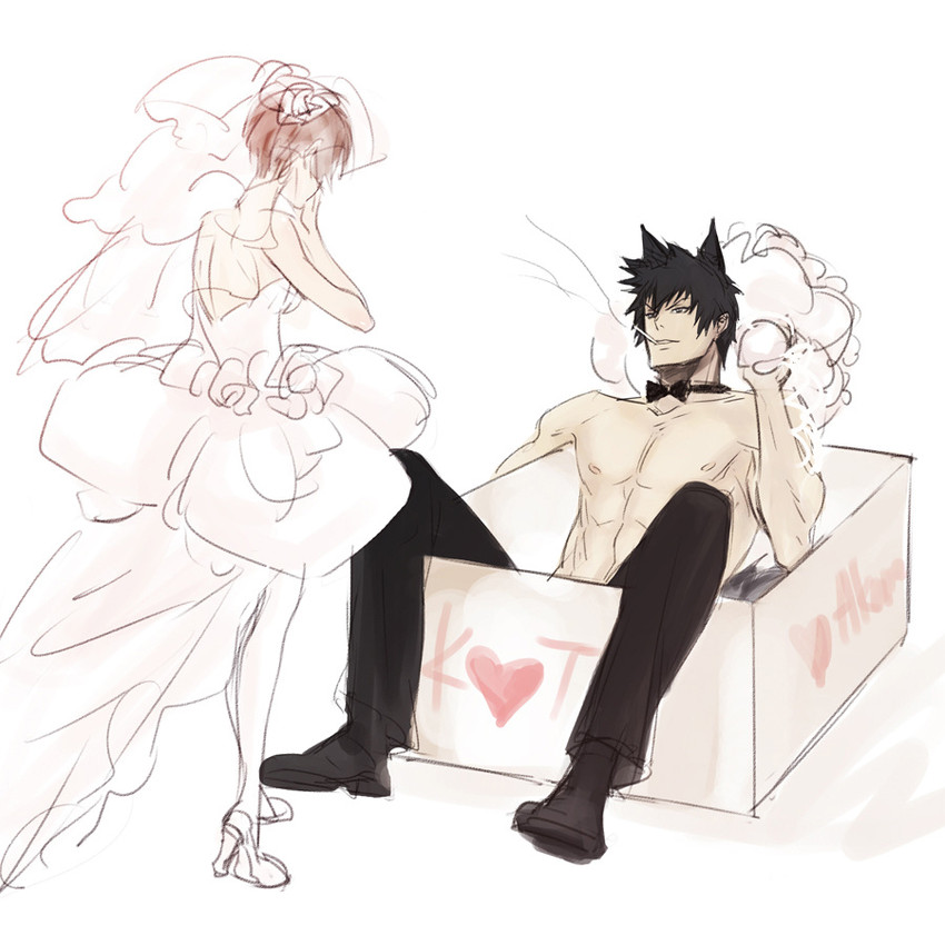 tsunemori akane and kougami shin'ya (psycho-pass) drawn by lily_(rira1984)